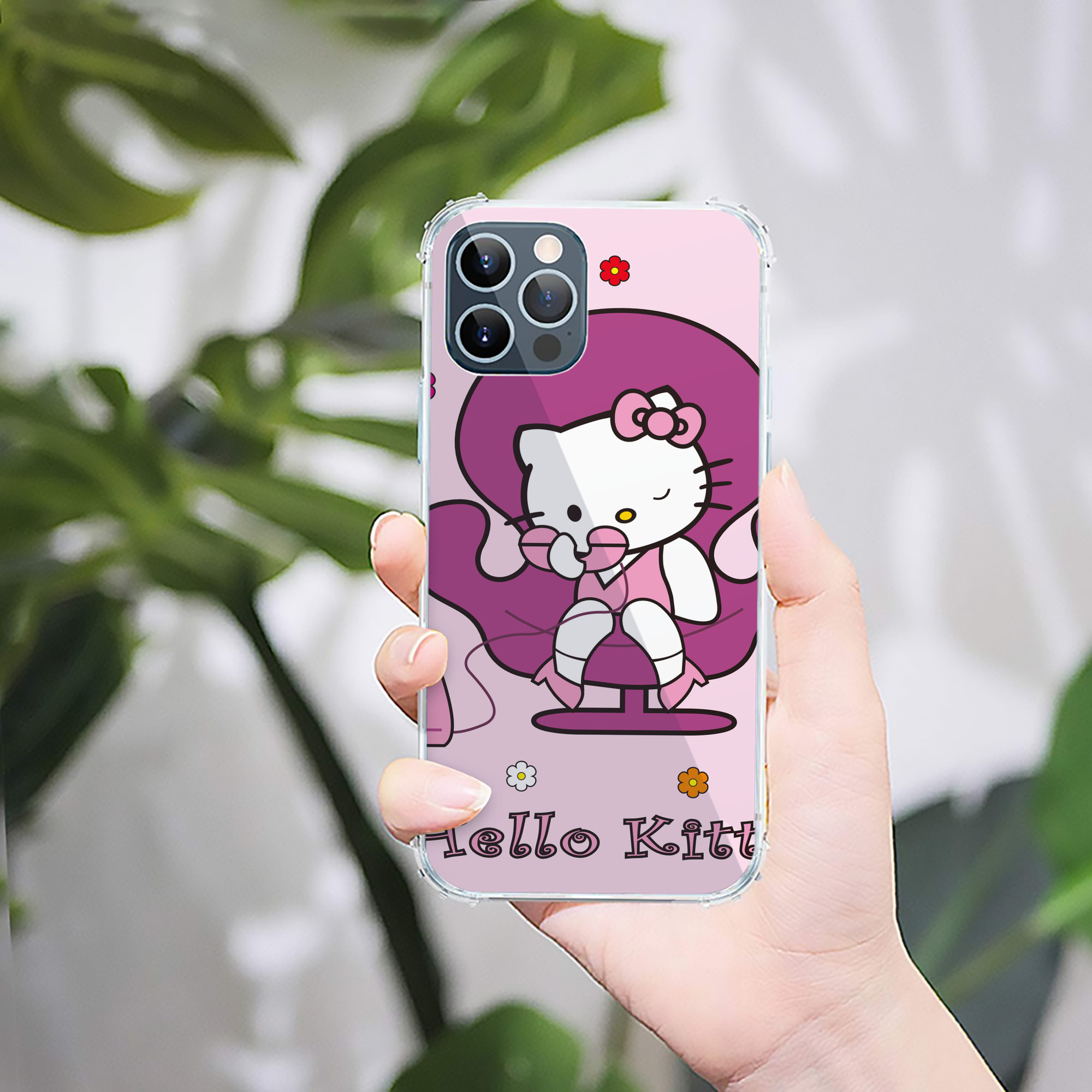 （画像用） Hello Kitty ハローキティ 【iPhone 12シリーズ対応】透明スマホケース（クリアソフトケース）